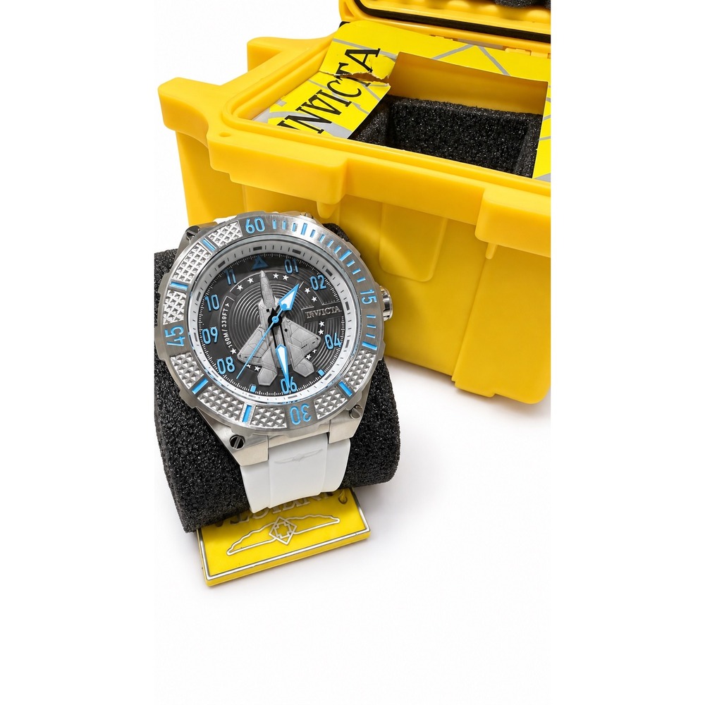 Invicta Aviator F-22 Raptor Mens Watch 50883 White Silicone Strap 100M New